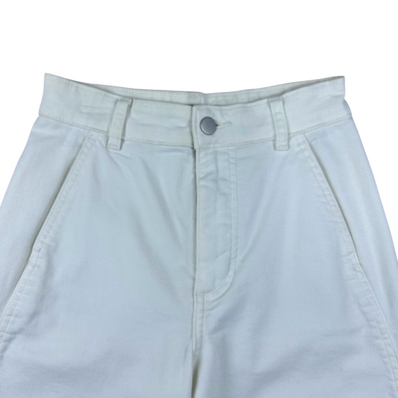 Everlane The Utility Barrel Pant High-Rise Crop Bone White Stretch Grunge Sz 0 - Picture 5 of 15